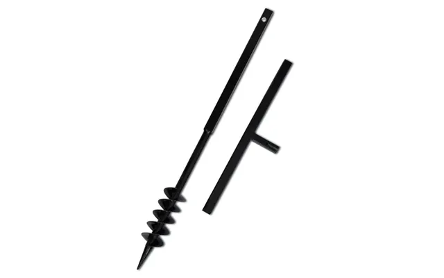 Jordbor Med Håndtag 80 Mm - Dobbelt Spiraler, Stål, Sort