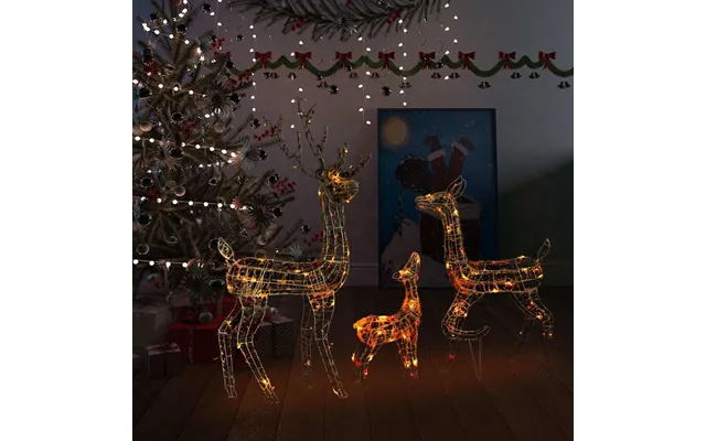 Juledekoration Rensdyrfamilie Med 300 Led'er I Akryl - Flerfarvet