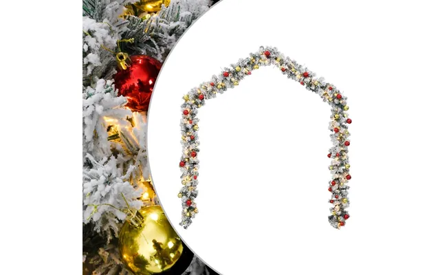 Juleguirlande Med Kugler Og Led-lys 10 M - Grøn Pvc
