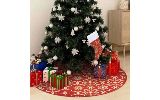 Juletræstæppe Med Julesok - Rød 150 Cm, Stof