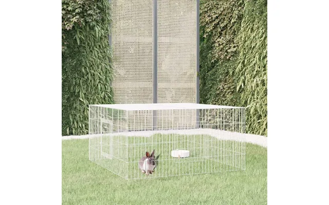 Kaninbur 110 × 110 × 55 Cm - Galvaniseret Jern, Sølvfarvet