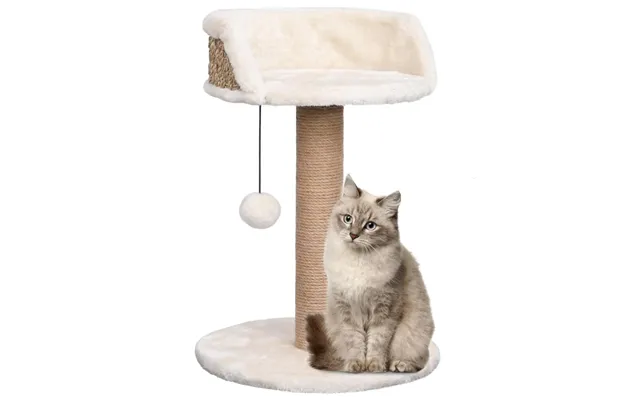 Kattetræ Med Kradsestolpe 49 Cm - Søgræs, Beige