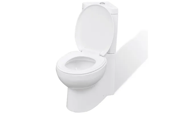 Keramisk Hjørnetoilet - Hvid, Soft-close Og Dobbelt Skyl