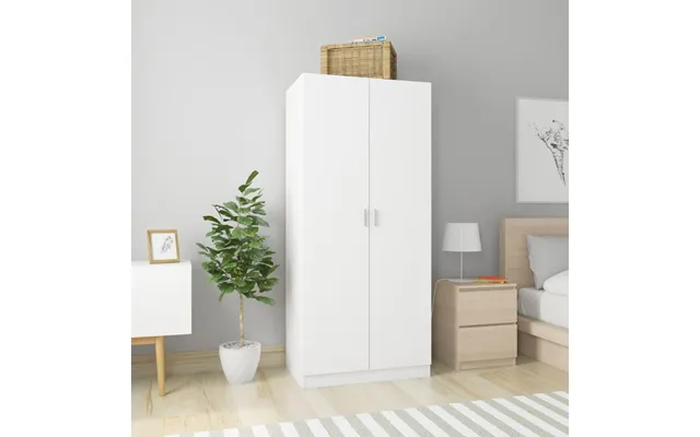 Klædeskab 80 × 52 × 180 Cm I Hvidt Konstrueret Træ