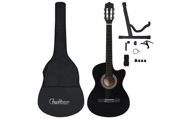 Klassisk Western Guitarsæt 38 - 12 Dele, Sort
