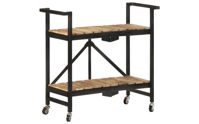 Køkkenvogn I Massivt Mangotræ - 87×36×81 Cm, Foldbar Med Hjul