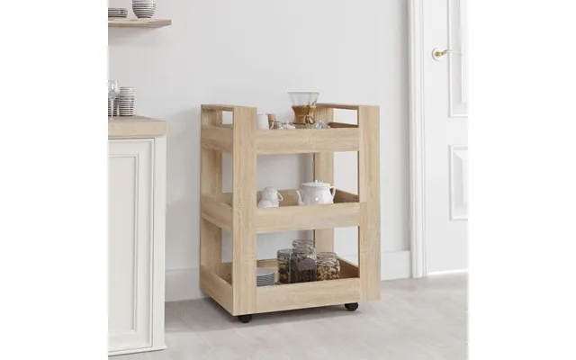 Køkkenvogn På Hjul 60×45×80 Cm - Konstrueret Træ I Sonoma-eg
