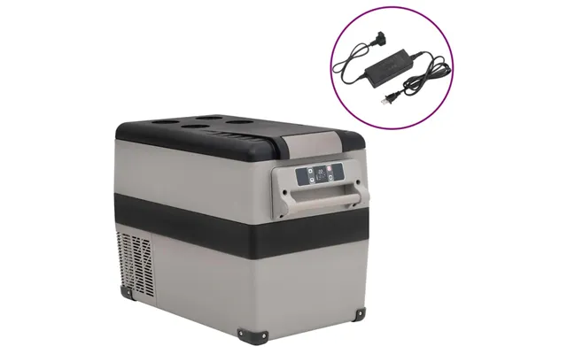 Køleboks Med Håndtag Og Adapter 55 L - Sort Grå, Pp Og Pe