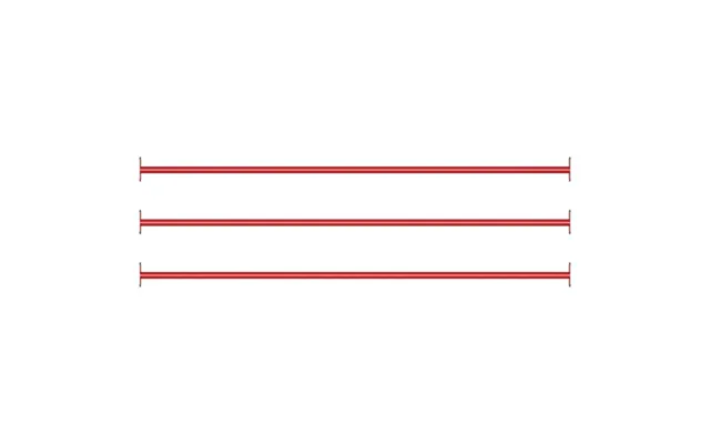 Kolbøttestang - Sæt Á 3 Stk., 125 Cm, Stål, Rød