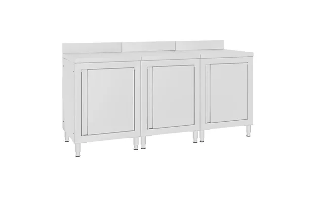 Kommercielt Køkkenbord Med Underskabe 180×60×96 Cm - Rustfrit Stål, Med Stænkplade