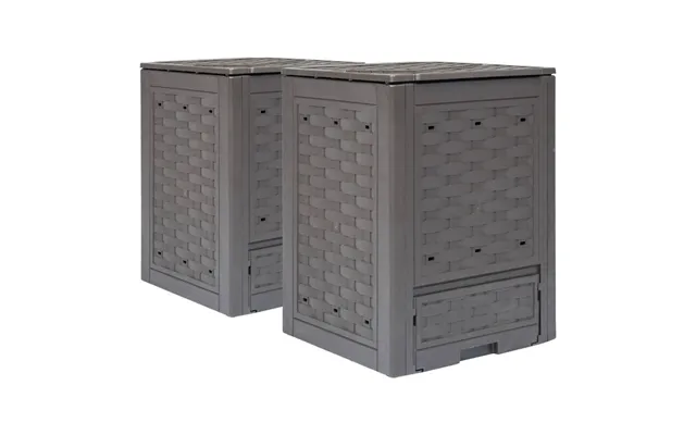 Kompostbeholdere 2 Stk. - 600 L, Brun, 60 × 60 × 83 Cm