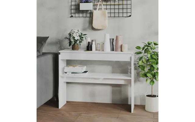 Konsolbord 102×30×80 Cm - Hvid Højglans, Konstrueret Træ