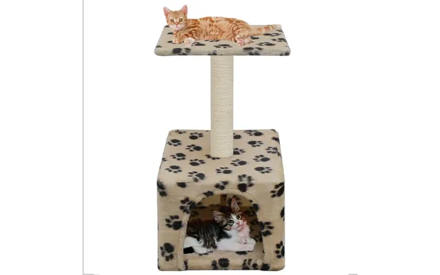 Kradsetræ Med Sisal-kradsestolpe 55 Cm - Beige Med Fodspor