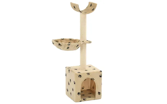 Kradsetræ Til Katte Med Sisal-kradsestolper 105 Cm Beige Med Poteprint
