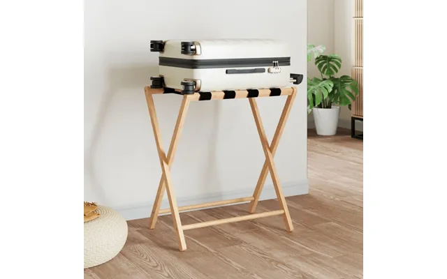 Kuffertbænk 68,5×38×58 Cm I Bambus - Foldbart Bagagestativ