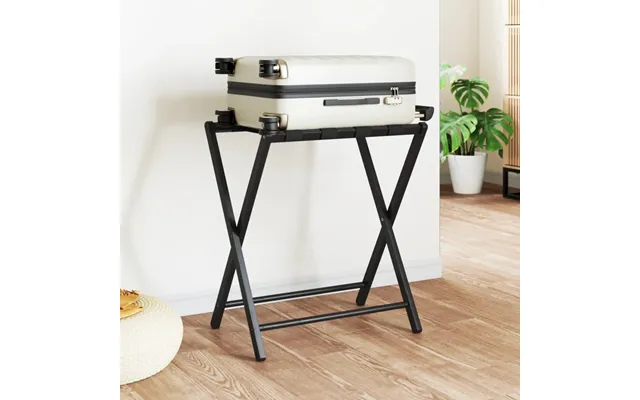 Kuffertbænk I Bambus - 68,5 × 38 × 58 Cm, Sort, Foldbar