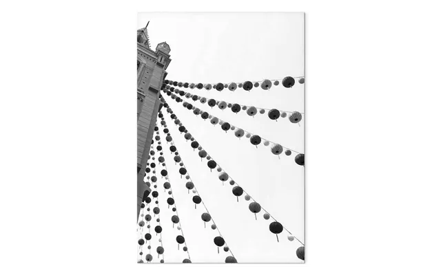 Lærredsbillede Joyful Festival Lodret Vægbillede Med Bymotiv - 60 X 90 Cm