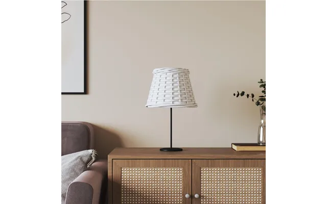 Lampeskærm Ø15 × 12 Cm I Hvid Flet - Til Bordlampe Og Pendel