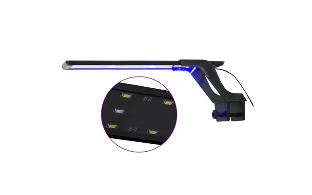 Led Akvarielampe Med Klemme 35-55 Cm - Blå Og Hvid, 8 W