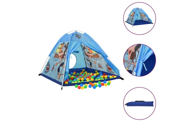 Legetelt Til Børn Med 250 Bolde - 120 × 120 × 90 Cm, Blå Piratdesign