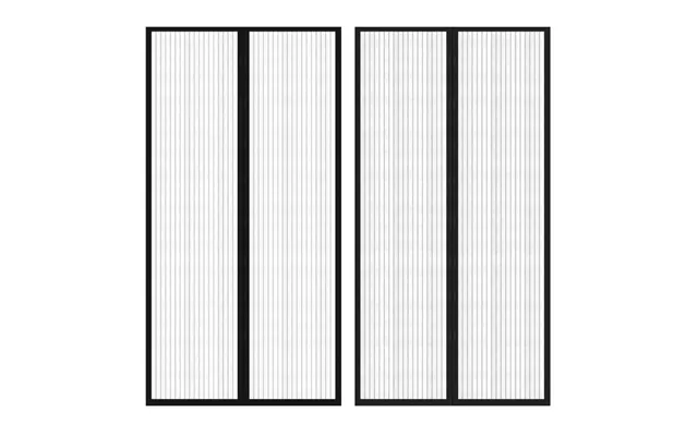 Magnetisk Dørgardin Insektnet - 2 Stk., 210 × 100 Cm, Sort