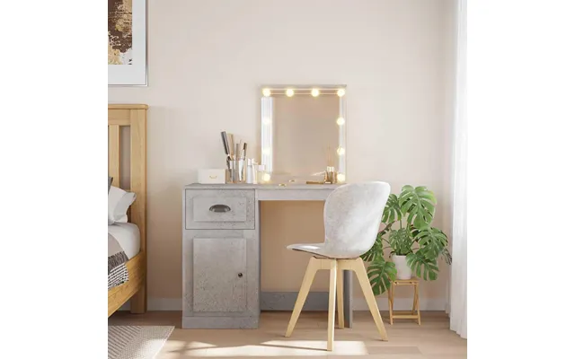 Makeupbord Med Led-lys 90×42×132,5 Cm - Betongrå