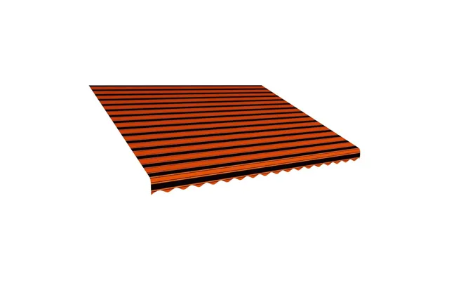 Markisedug 4×3 M - Kanvas, Orange Brun Stribet