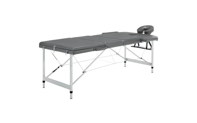 Massagebord Med 3 Zoner - Aluminiumsstel 186 × 68 Cm, Antracitgrå