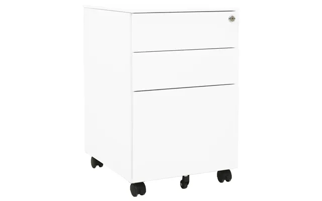 Mobilt Arkivskab På Hjul 39 × 45 × 60 Cm - Stål, Hvid