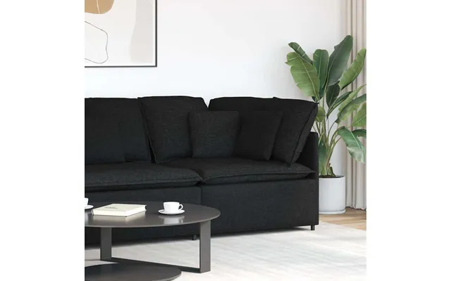 Modulsofa Hjørnemodul Med Hynder 100 Cm - Sort Stof