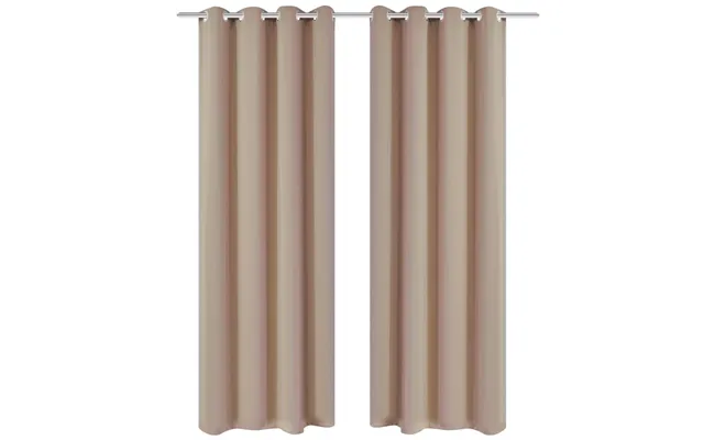 Mørklægningsgardiner Med Metalsnøreringe 135×175 Cm - Creme, 2 Stk