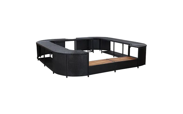 Omkrans Til Spabad 268 × 268 × 55 Cm - Polyrattan, Sort