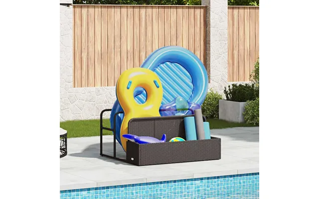 Opbevaring Til Pool-flydere 110×100×57 Cm I Polyrattan - Sort