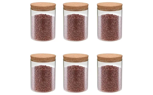 Opbevaringsglas Med Korklåg - 6 Stk., 650 Ml