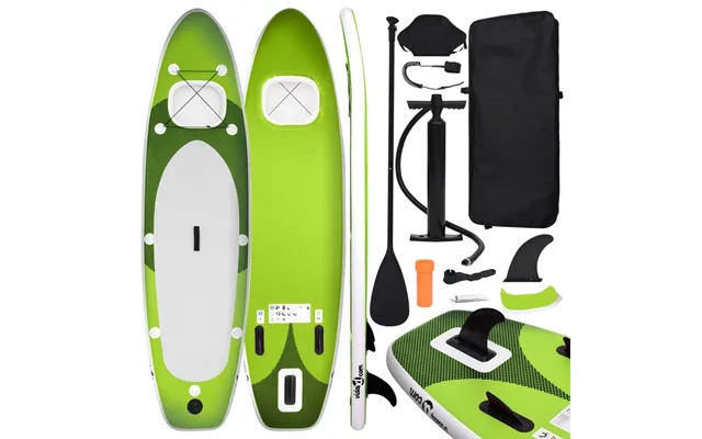 Oppusteligt Paddleboardsæt 330 × 76 × 10 Cm - Grøn Med Sæde Og Vindue
