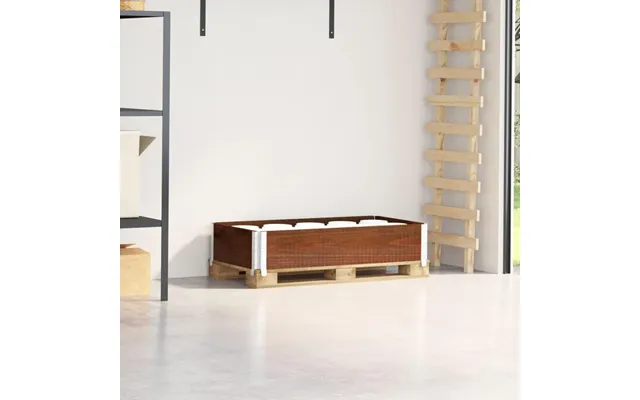 Palleramme 100×50 Cm I Massivt Fyrretræ - Brun, Foldbar Og Stabelbar