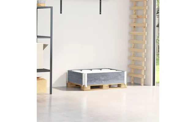Palleramme 80×60 Cm I Massivt Fyrretræ - Grå, Stabelbar Og Foldbar