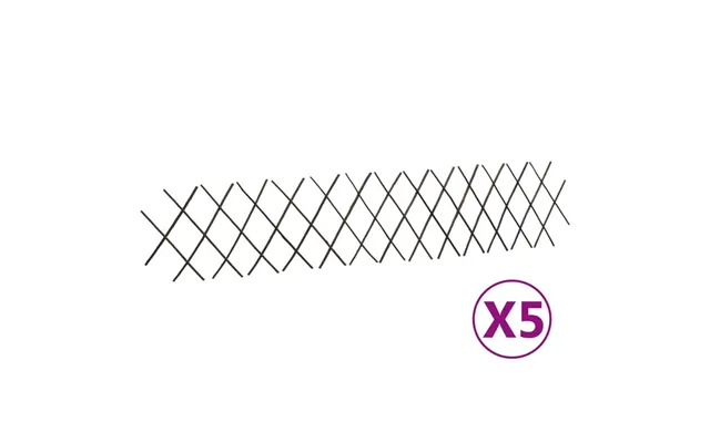 Pilehegn Med Espalier - 5 Stk., Udvideligt 180×30 Cm, Brun