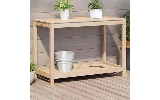 Plantebord Med Hylde 108×50×75 Cm I Massivt Fyrretræ