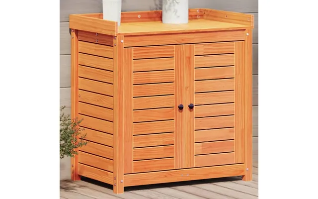 Plantebord Med Hylder Og Skab 82,5×50×86,5 Cm - Massivt Fyrretræ, Brun