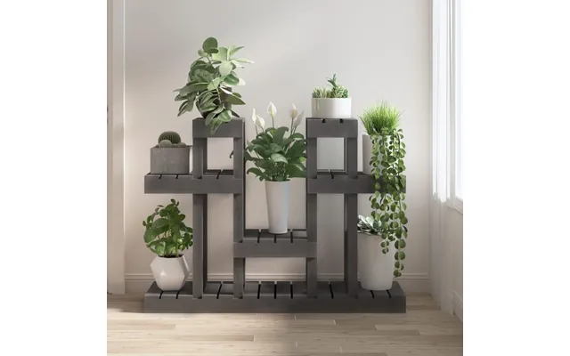 Plantestativ 104,5x25x77,5 Cm Massivt Fyrretræ Grå