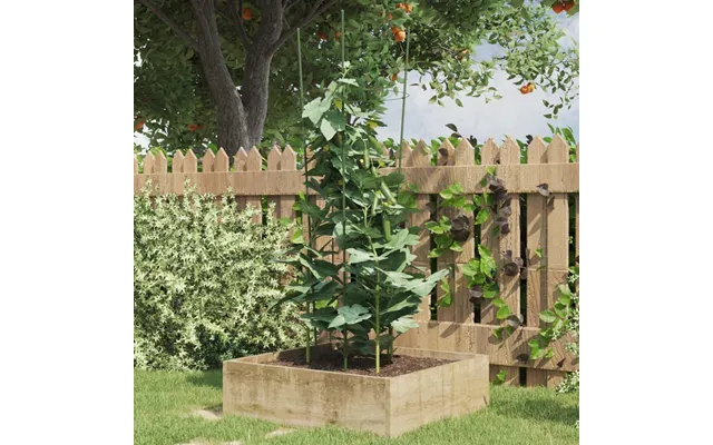 Plantestativ Med 4 Ringe - 5 Stk., 90 Cm, Stål, Grøn