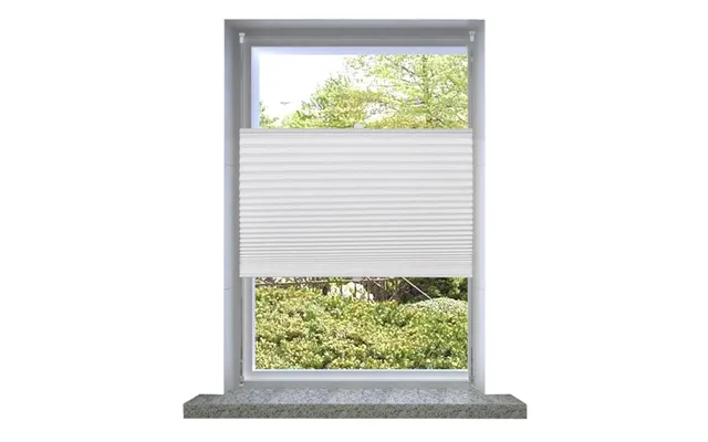 Plisségardin 90 × 100 Cm - Hvid, Justerbar Top Og Bund