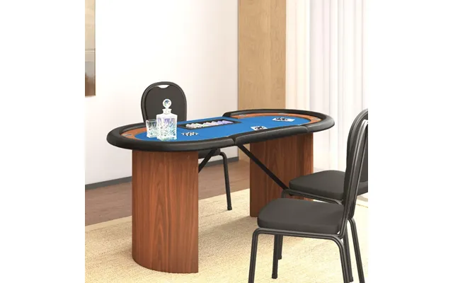 Pokerbord 10 Pers. 160x80x75 Cm Med Jetonbakke Blå