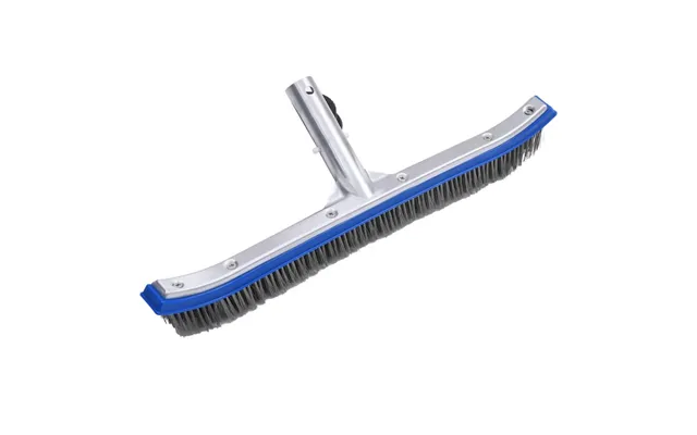 Poolbørste I Aluminium - 46 Cm, Buet Børste, Blå