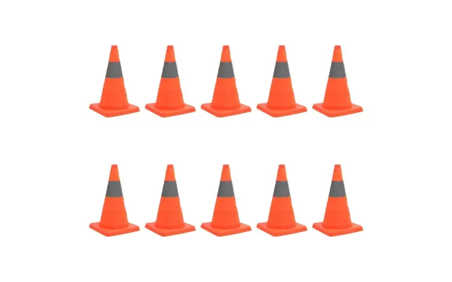 Pop-up Trafikkegler - 10 Stk. Foldbare, 42 Cm, Orange Grå