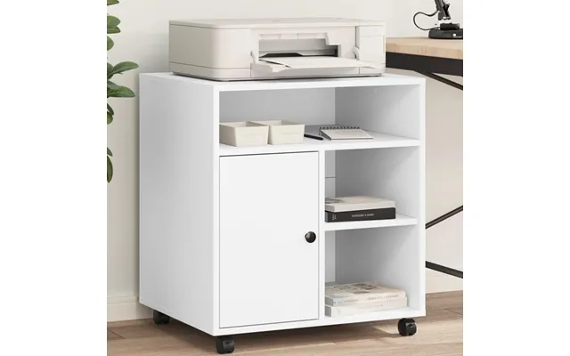Printerstativ Med Hjul - 60 × 50 × 67 Cm, Hvid