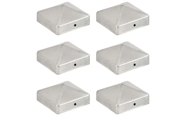 Pyramideformede Stolpehætter 6 Stk. 71x71 Mm Galvaniseret Metal