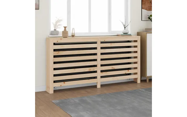 Radiatorskjuler 169×19×84 Cm I Massivt Fyrretræ - Lameldesign Med Hylde