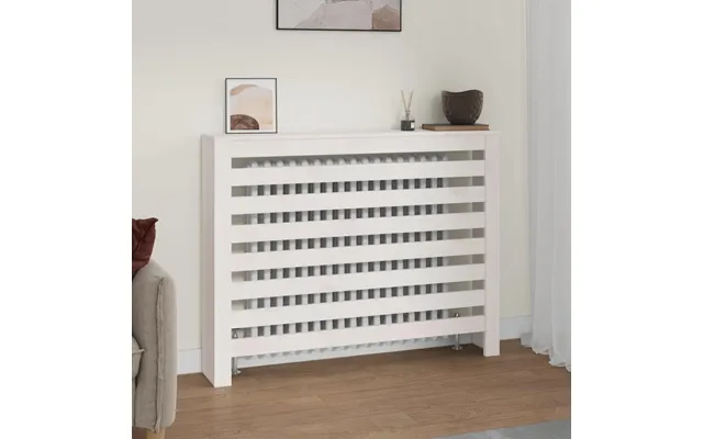 Radiatorskjuler I Massivt Fyrretræ Med Hylde - 108,5 × 19 × 84 Cm, Hvid